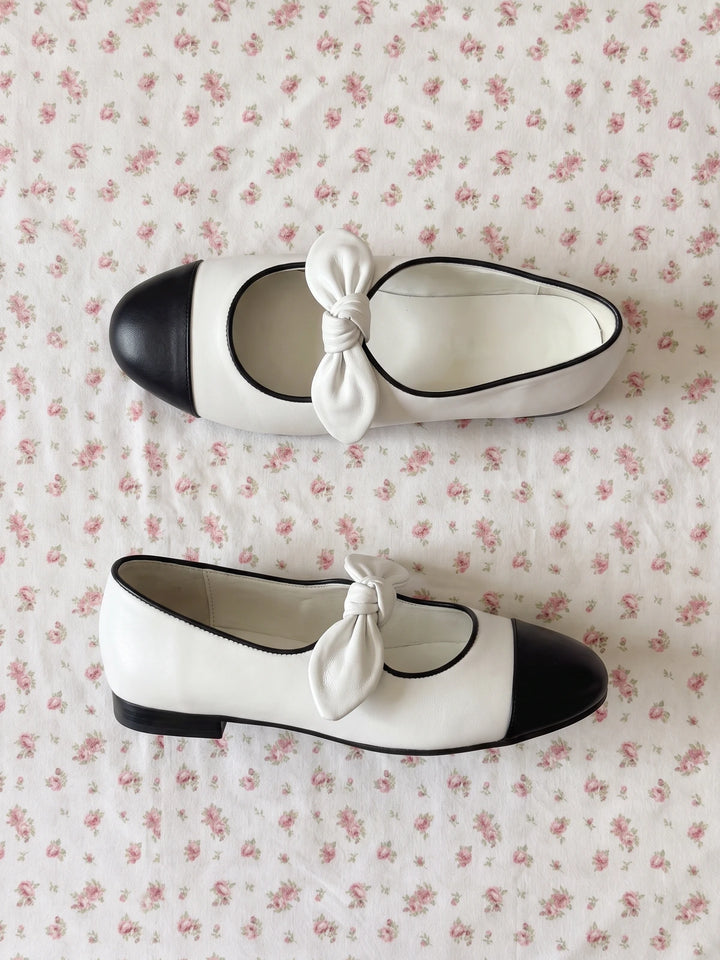 Orianne Two-Tone Bow Ballet Flats
