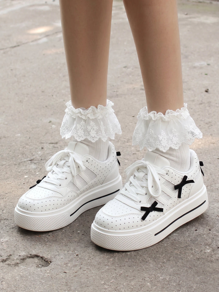Mirabella Bow Mesh Platform Sneakers