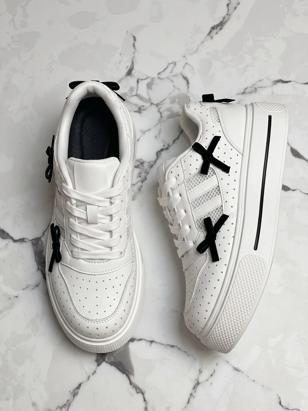 Mirabella Bow Mesh Platform Sneakers