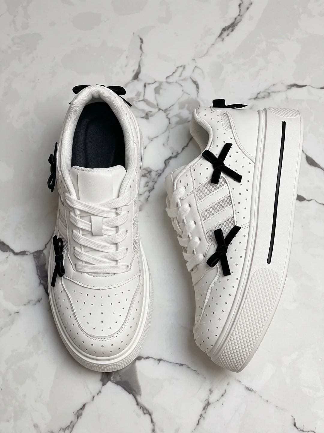 Mirabella Bow Mesh Platform Sneakers