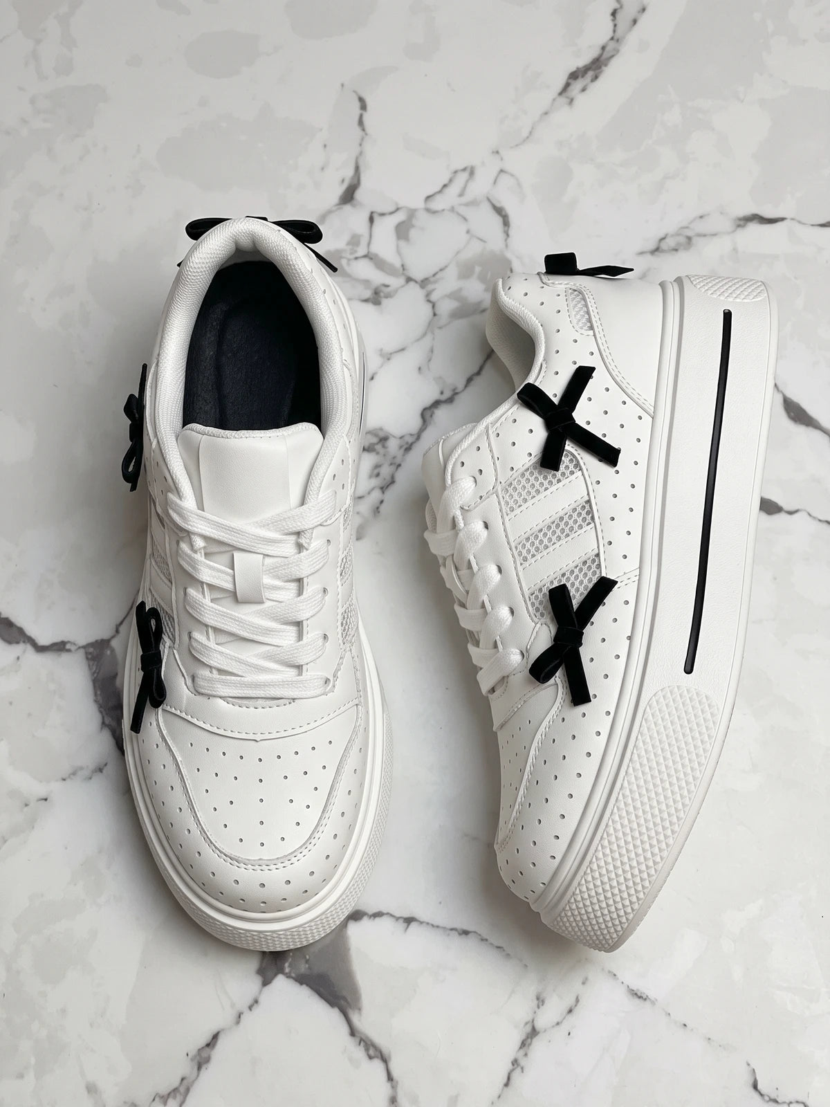 Mirabella Bow Mesh Platform Sneakers
