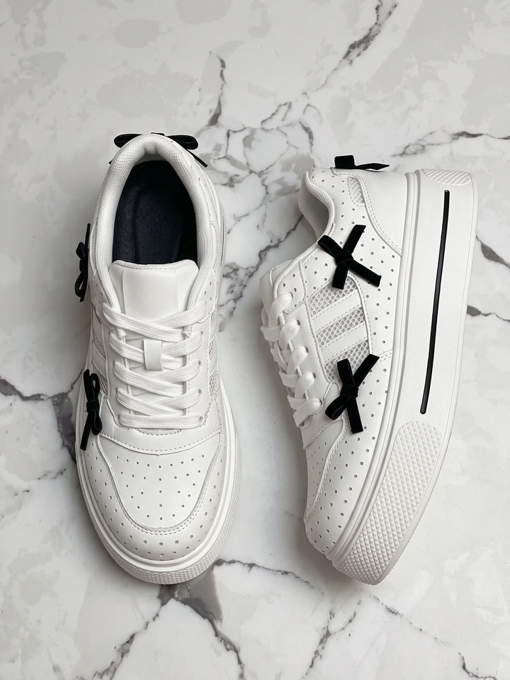 Mirabella Bow Mesh Platform Sneakers