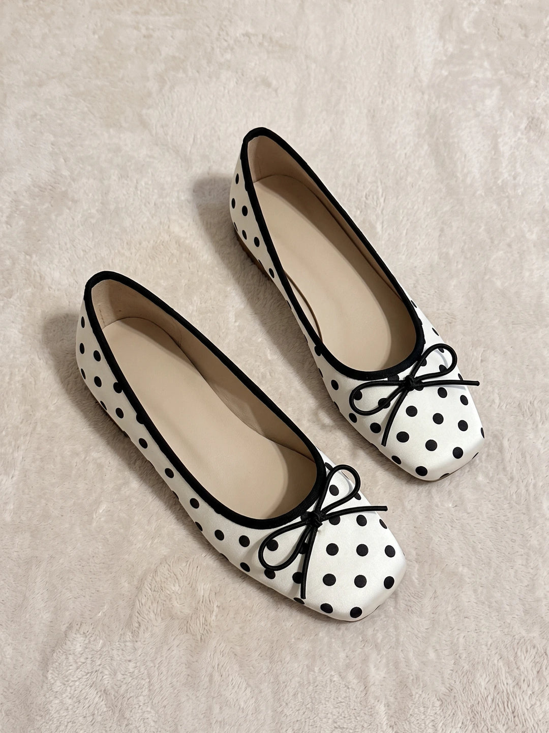 Annelore Polka Dot Square Toe Flats
