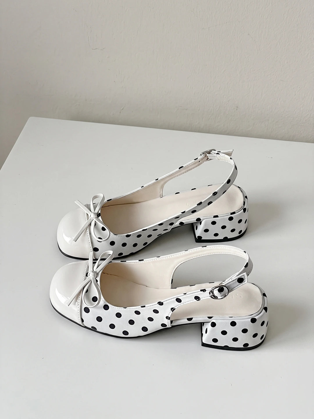 Mignettienne Polka Dot Slingback Heels