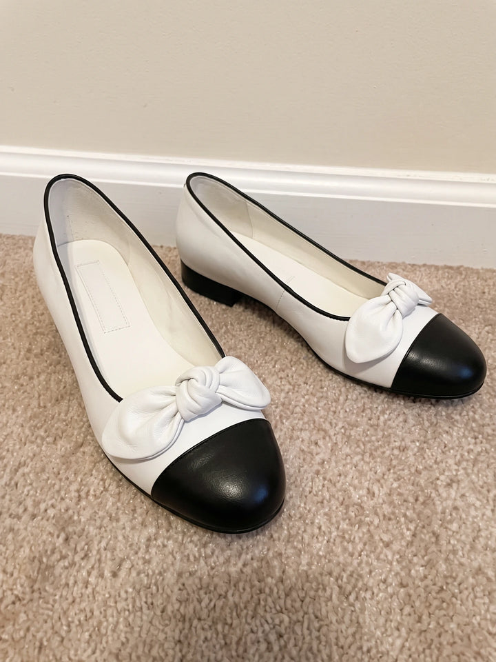 Orianne Two-Tone Bow Ballet Flats