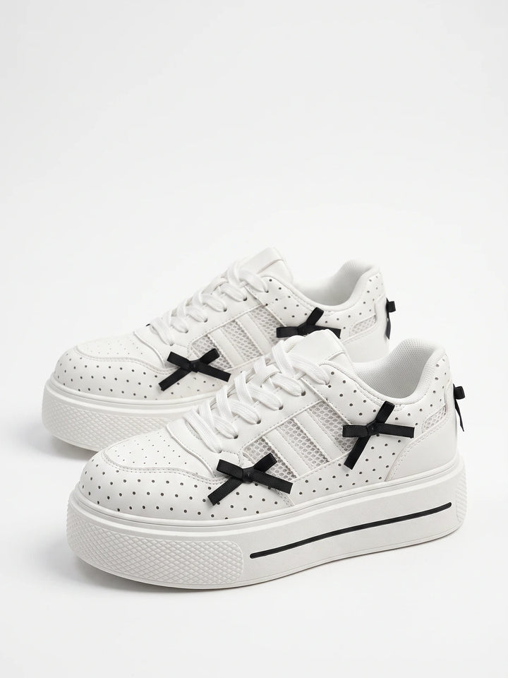 Mirabella Bow Mesh Platform Sneakers