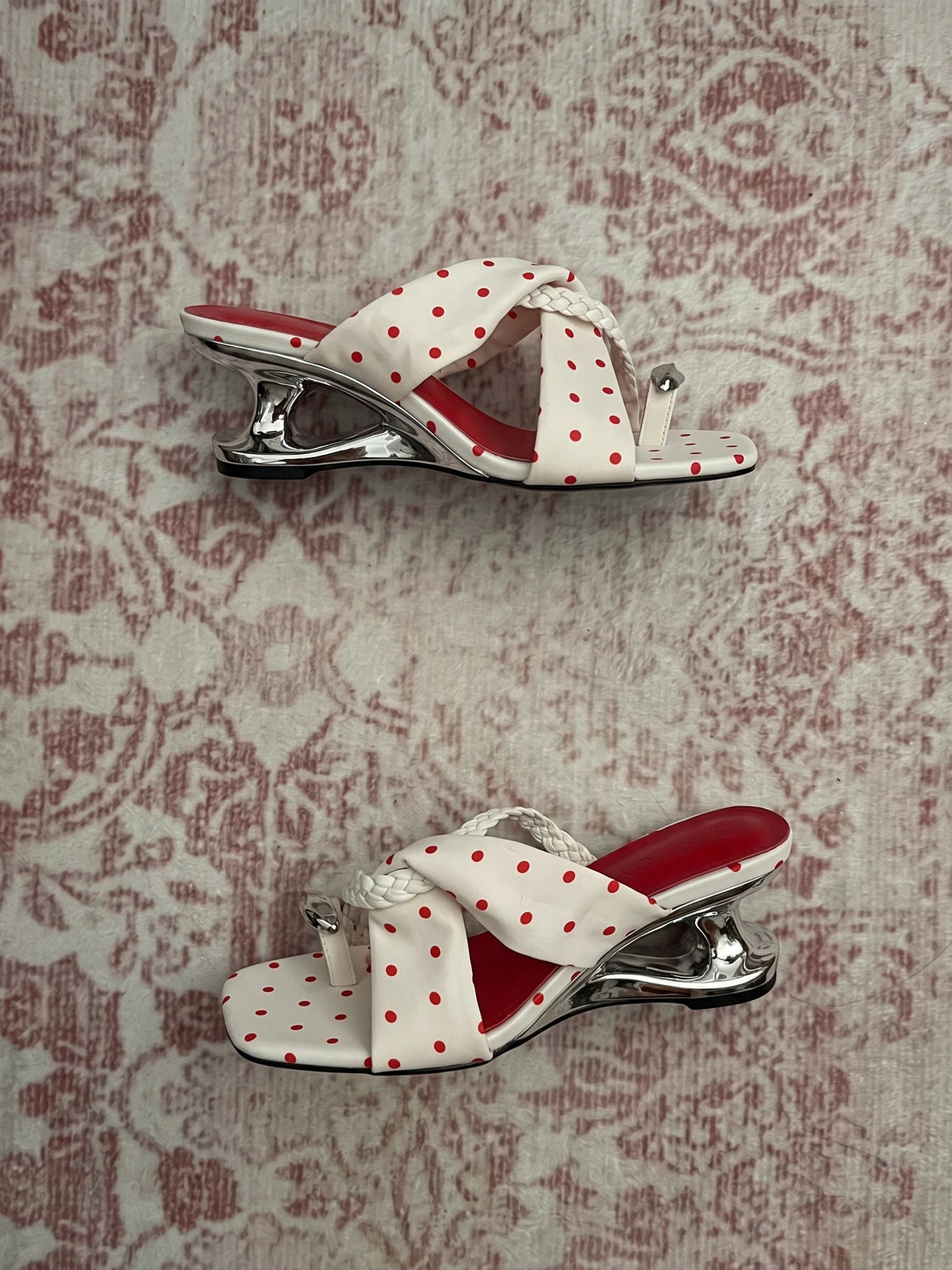 Maribelle Polka Dot Wedge Sandals