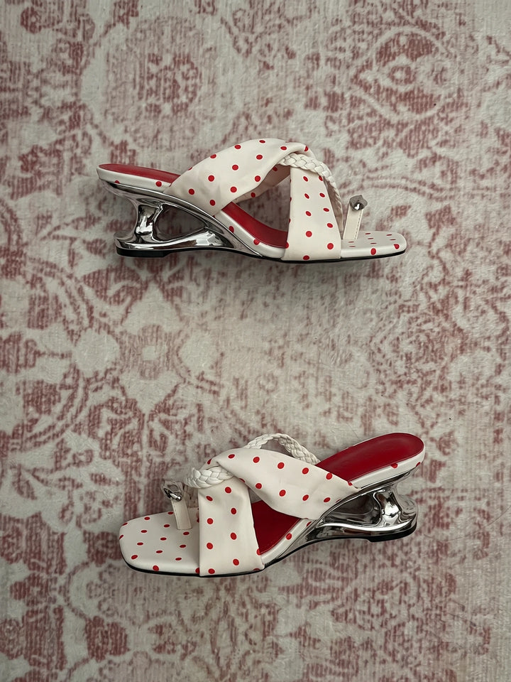 Maribelle Polka Dot Wedge Sandals