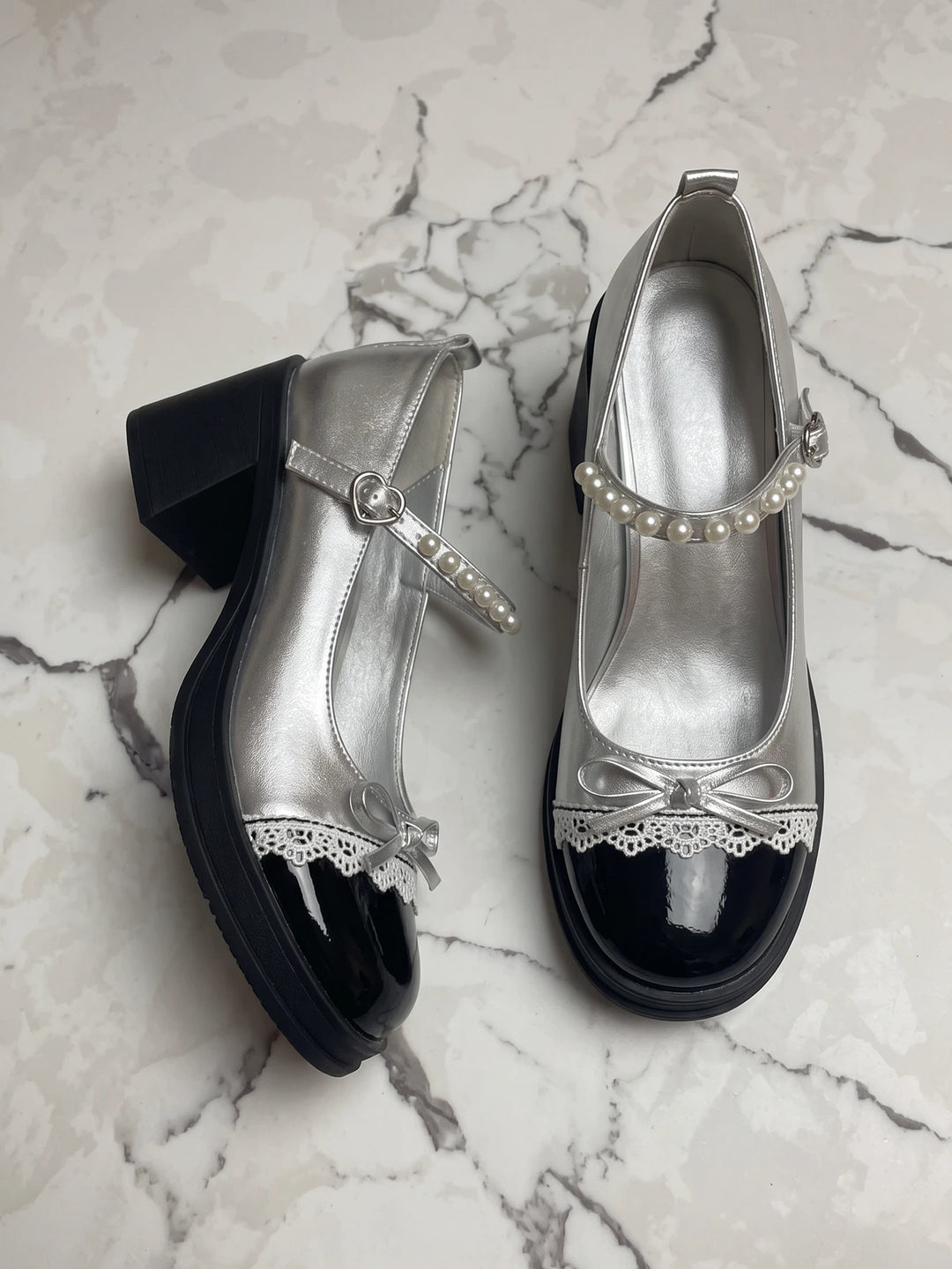 Serena Lace-Trimmed Heels