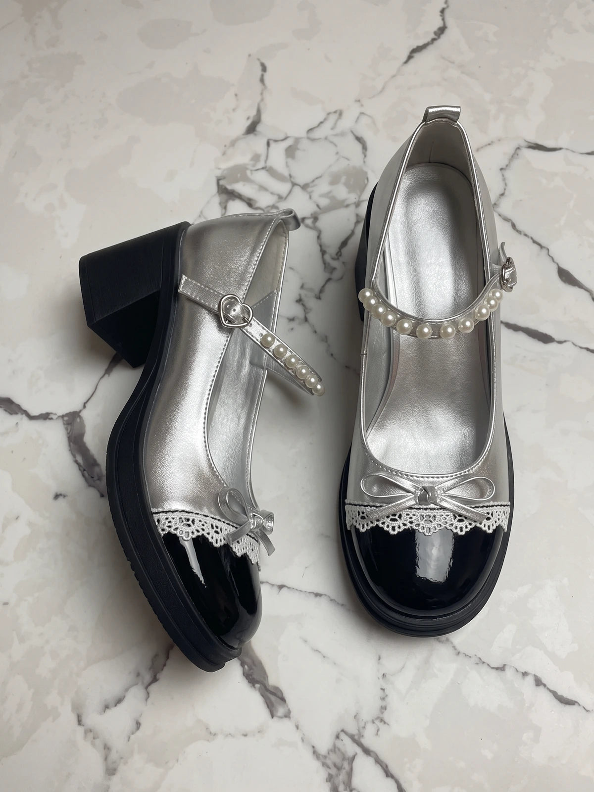 Serena Lace-Trimmed Heels