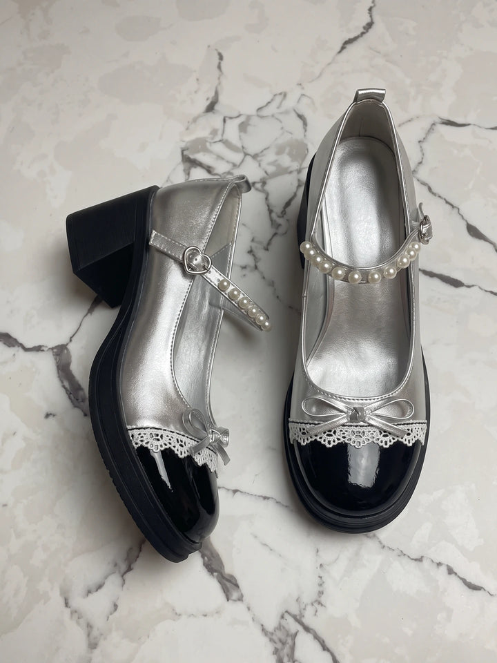 Serena Lace-Trimmed Heels