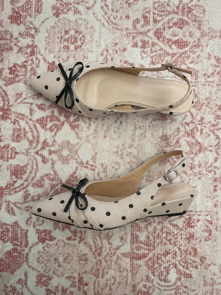 Edith Polka Dot Wedge Sandals