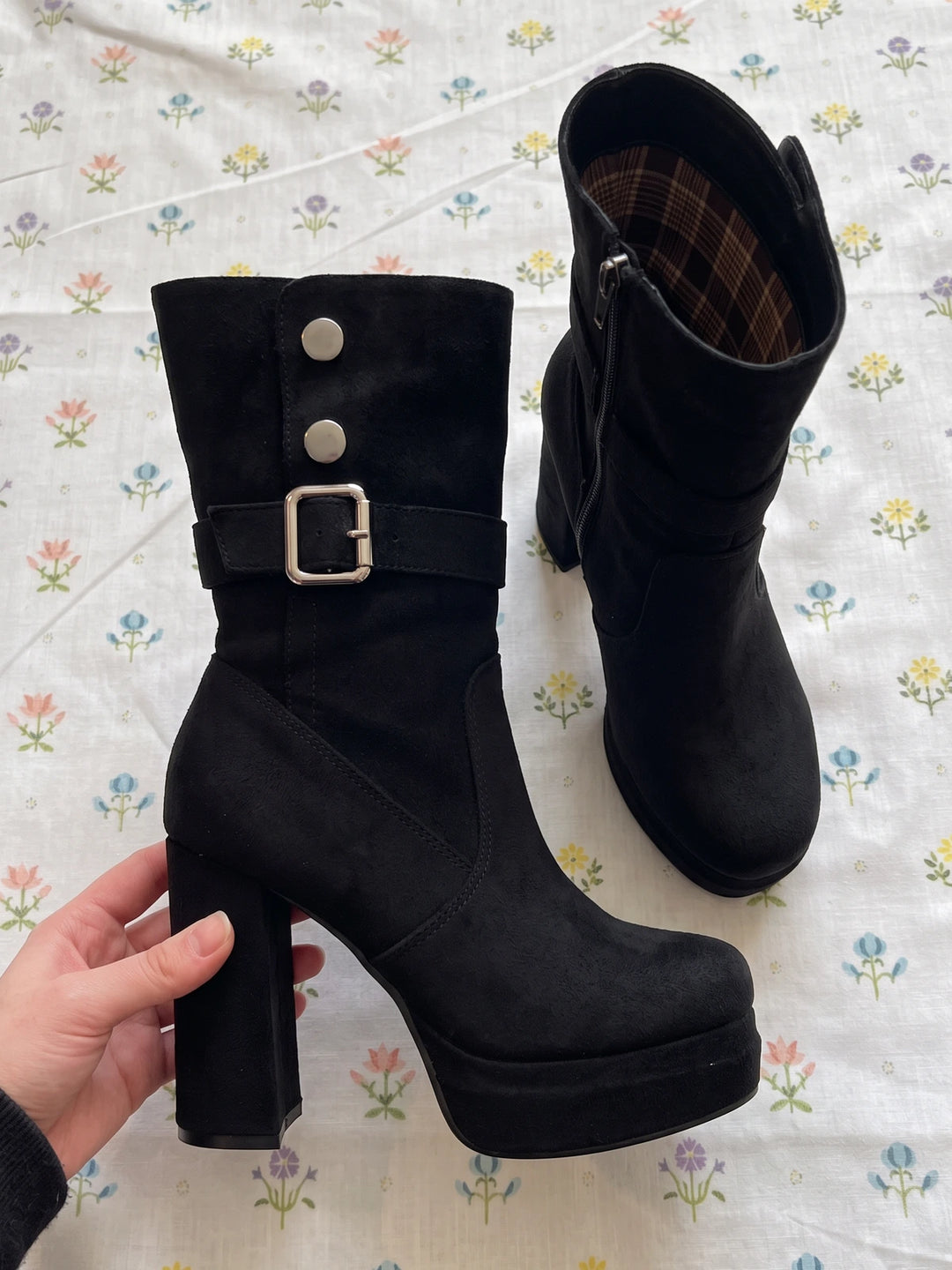 Severine Suede Platform Mid-Calf Boots