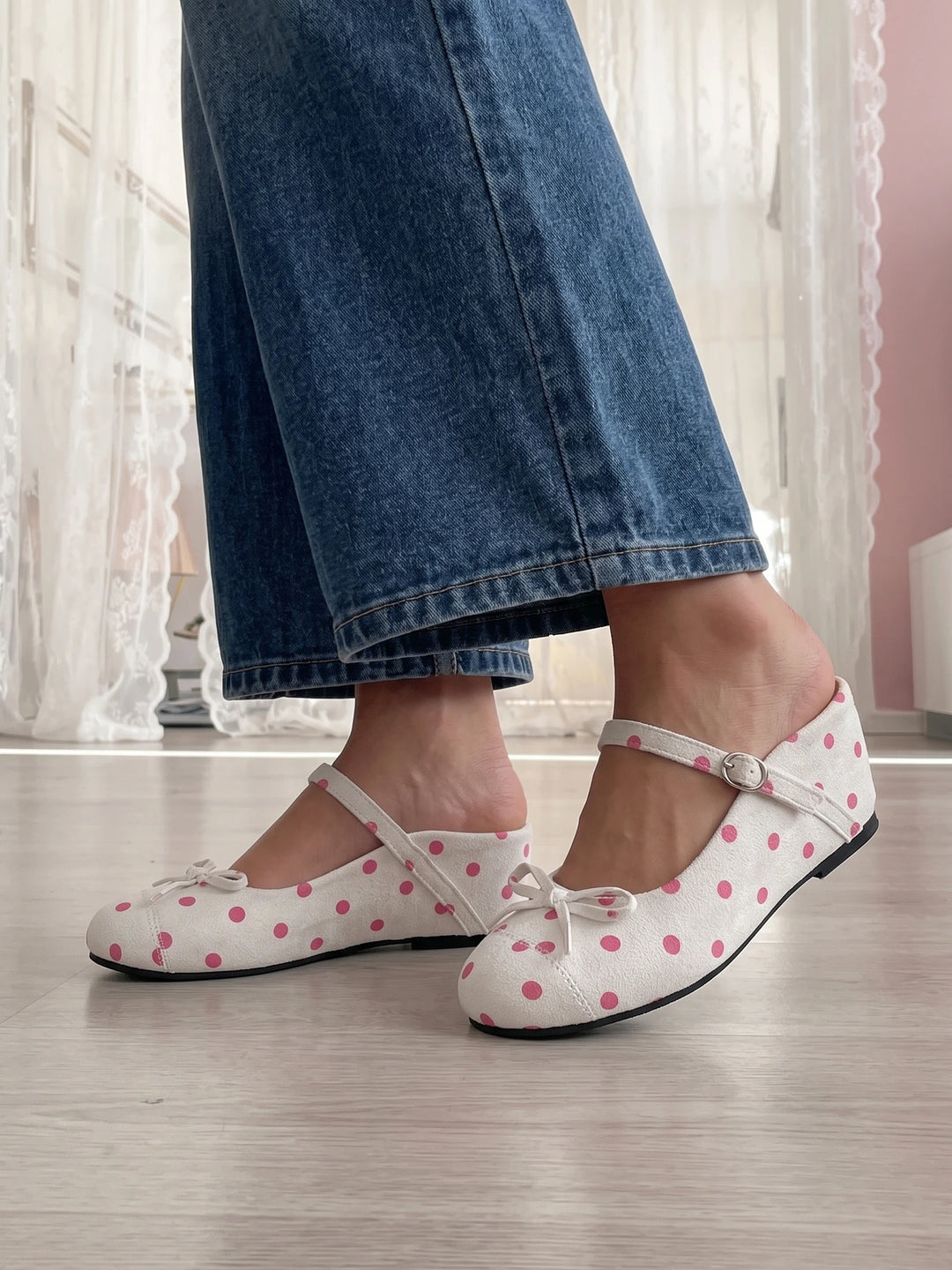 Mireilette Polka Dot Mary Jane Mules