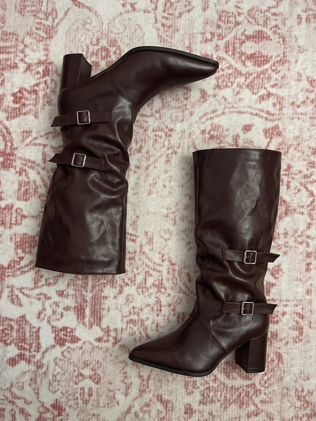 Mirellionna Buckle Slouch Knee-High Boots