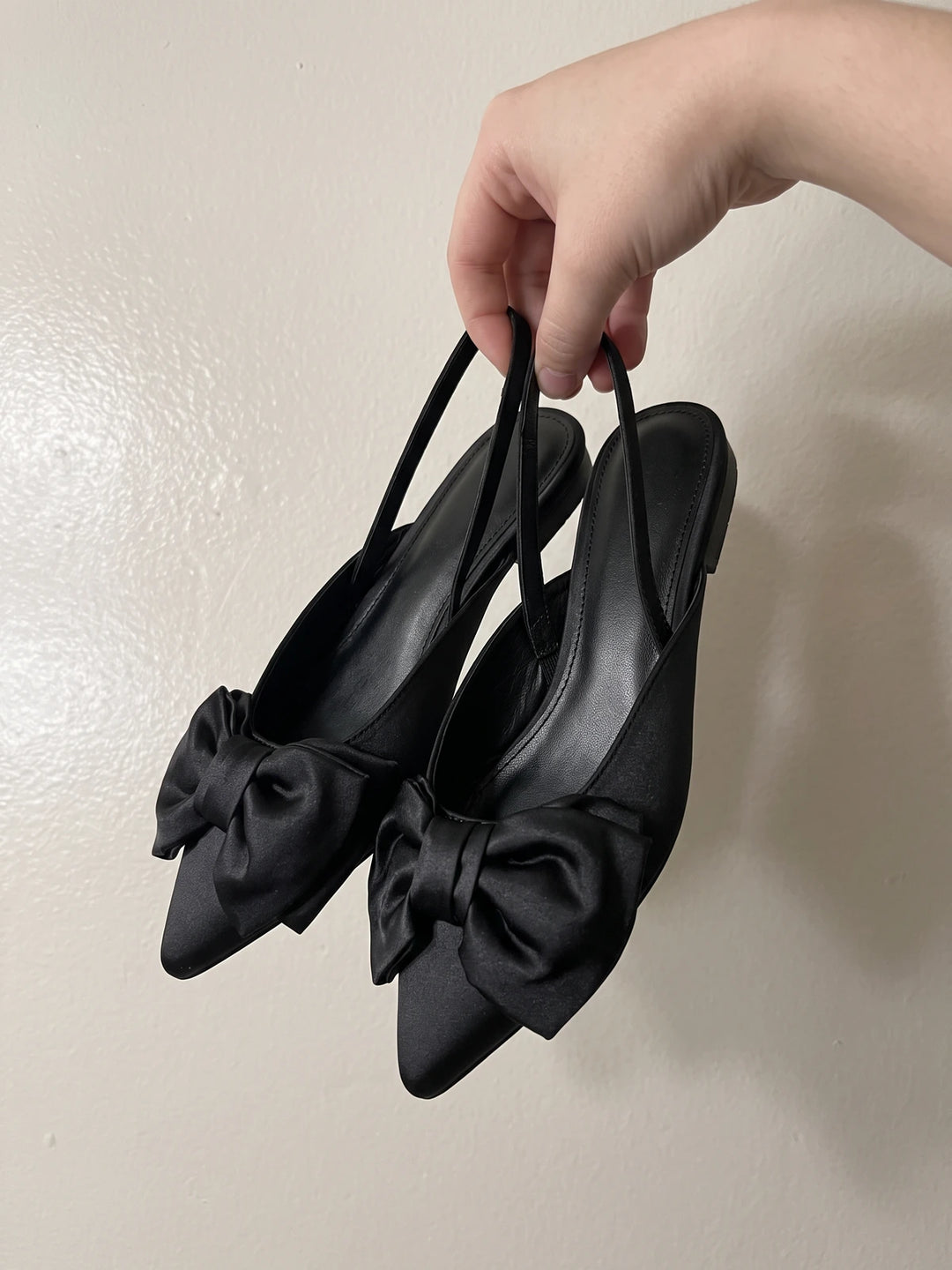 Babetaine Satin Bow Slingback Flats
