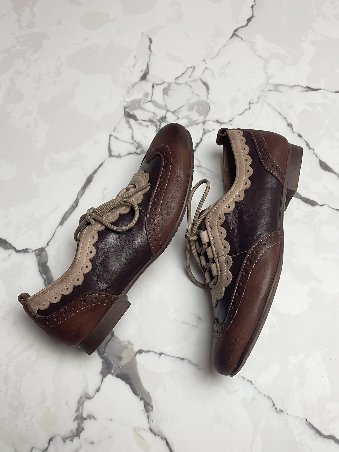 Adelheid Brogue Scalloped Flats