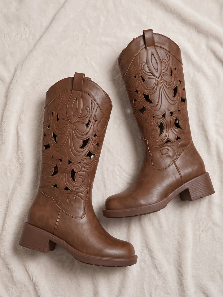 Zelie Laser-Cut Western Boots