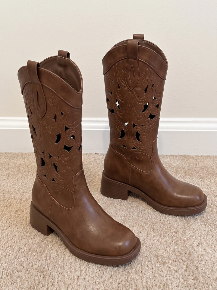 Zelie Laser-Cut Western Boots