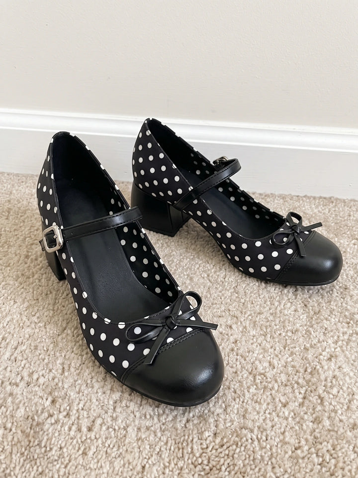 Vivienne Polka Dot Bow Mary Jane Heels
