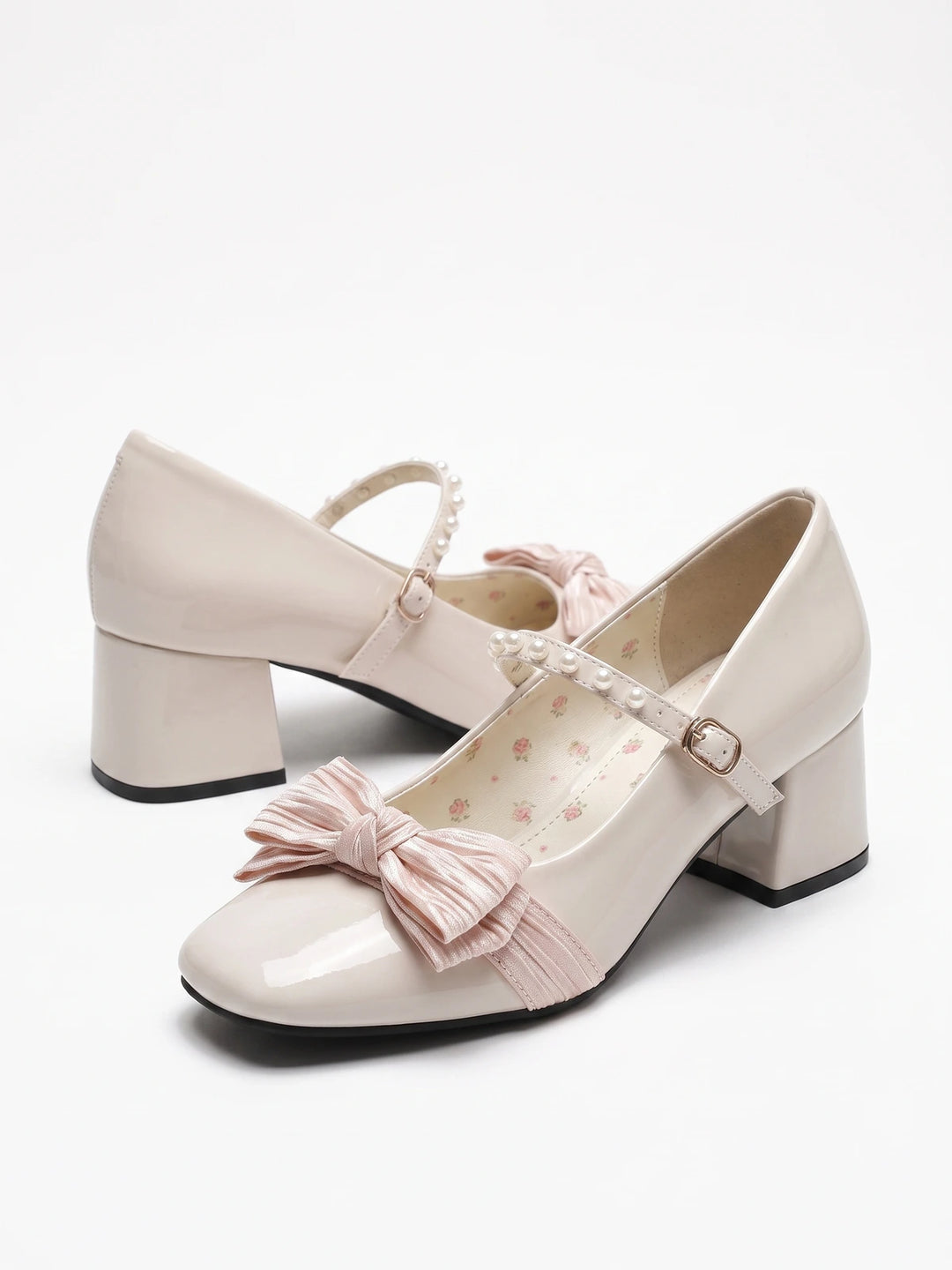 Zelie Pearlized Bow Mary Jane Heels