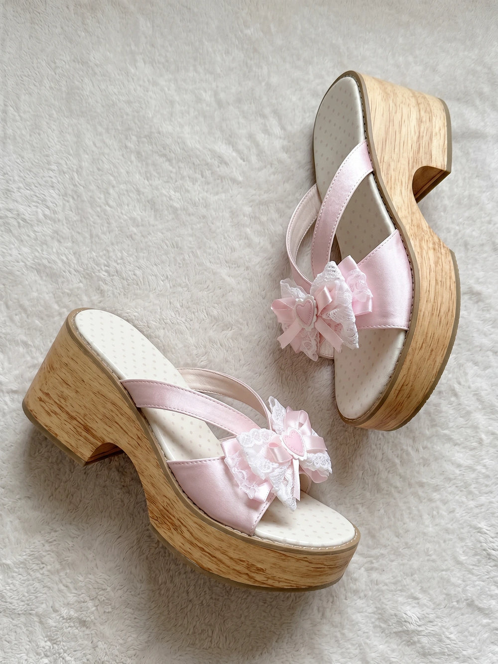 Elodie Satin Ribbon Bow Clogs