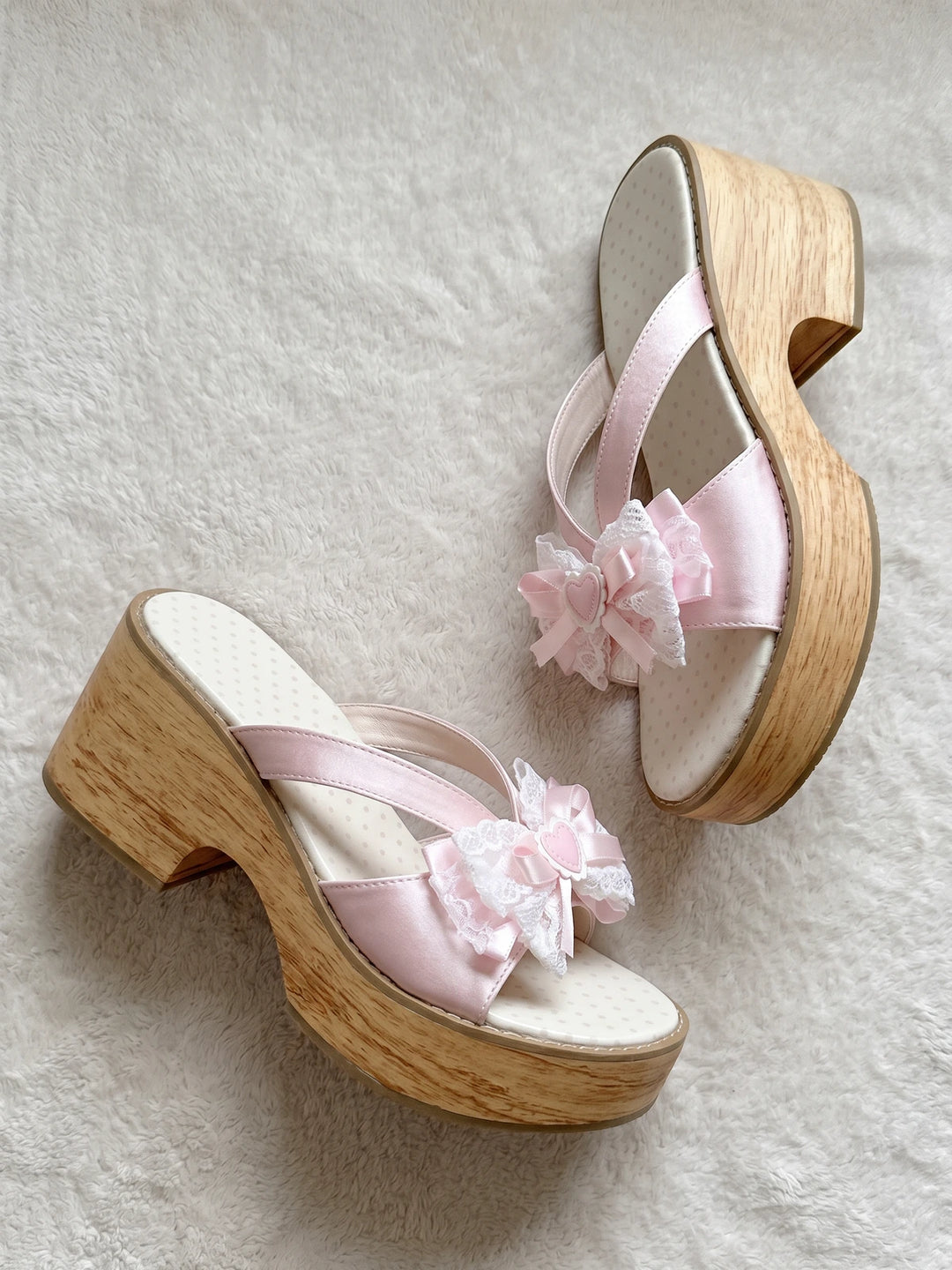 Elodie Satin Ribbon Bow Clogs