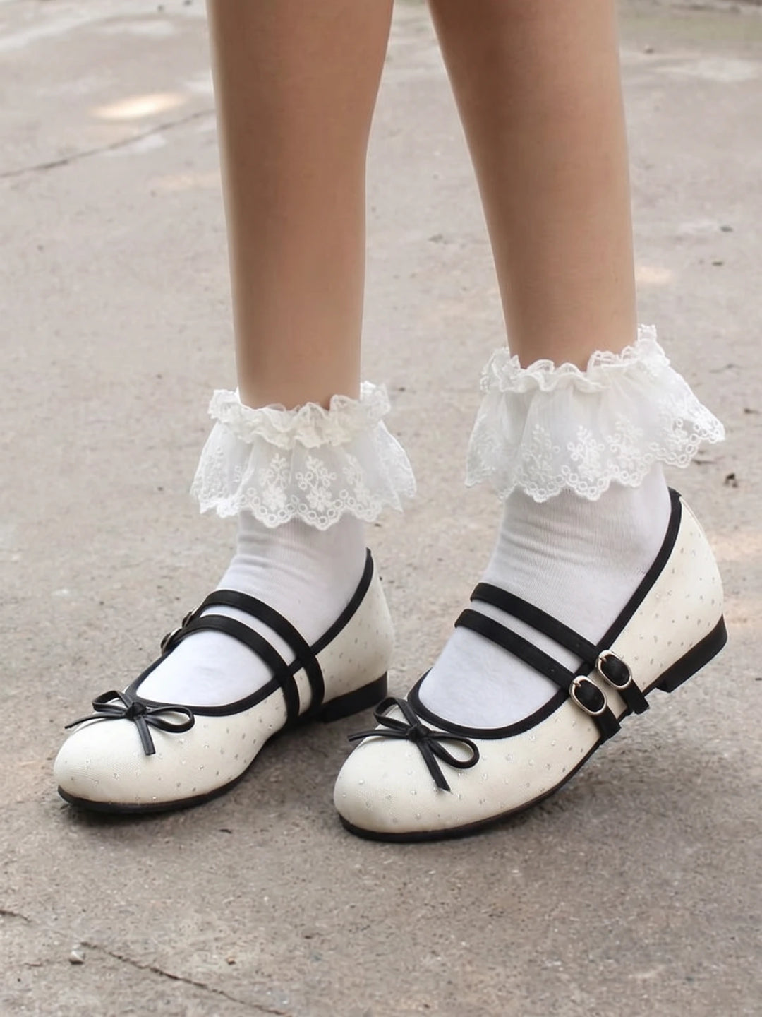 Mirettielle Glitter Bow Mary Jane Flats