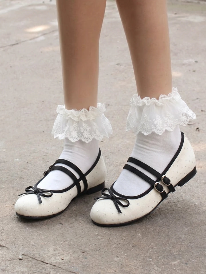 Mirettielle Glitter Bow Mary Jane Flats