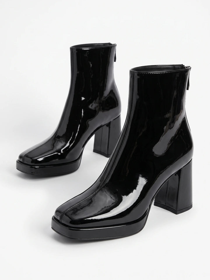 Vivant Patent Square Toe Boots