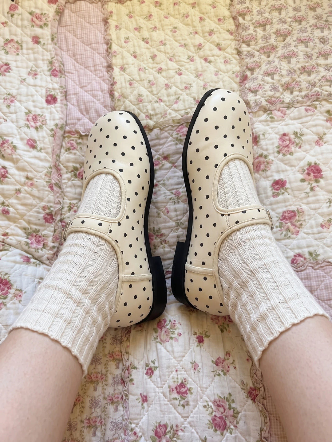 Philomene Cream Polka Dot Mary Janes