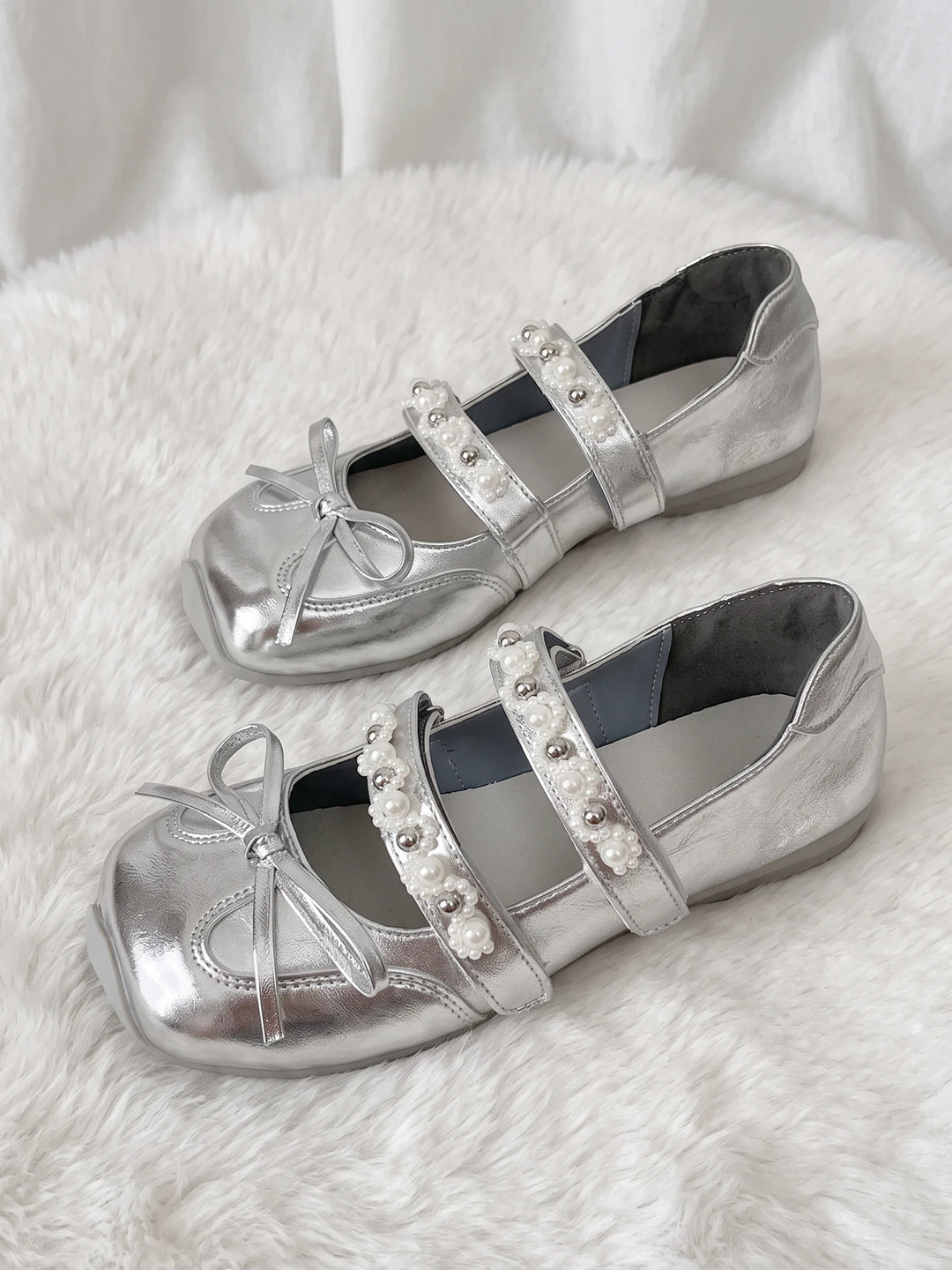 Fleurianna Beaded Bow Mary Jane Flats