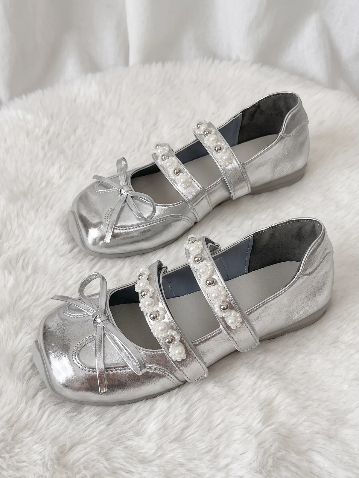 Fleurianna Beaded Bow Mary Jane Flats