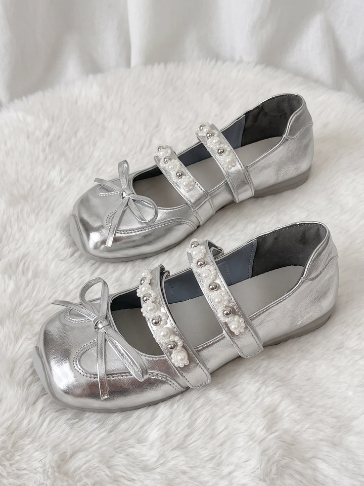 Fleurianna Beaded Bow Mary Jane Flats