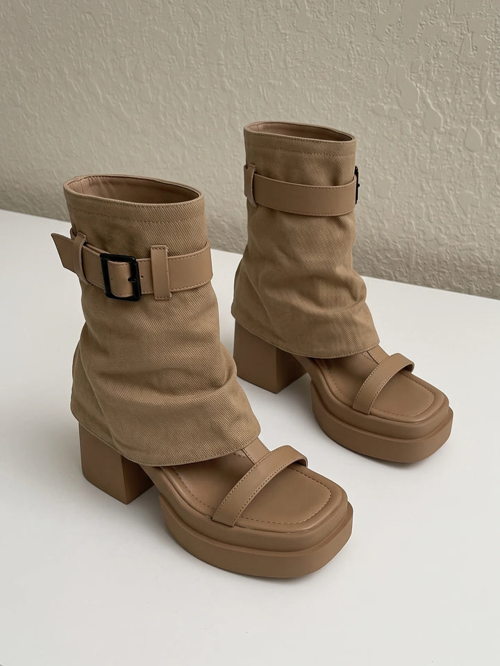Sandrine Canvas Platform Boot Sandals
