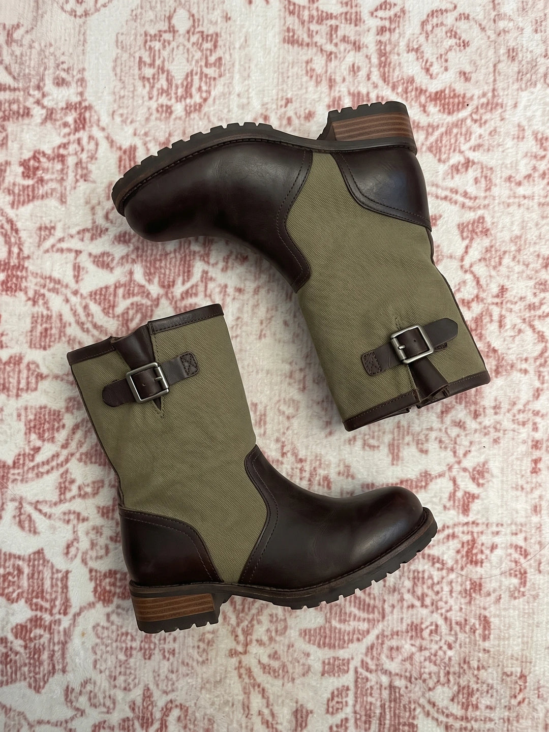 Mignettiane Canvas Buckle Mid-Calf Boots
