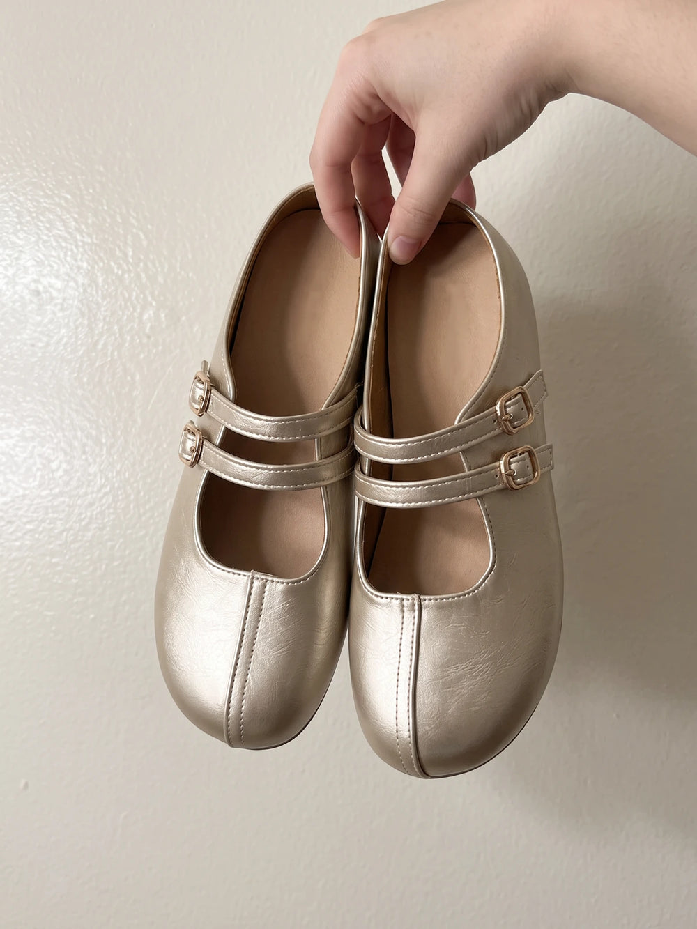 Champagne Double-Strap Mule