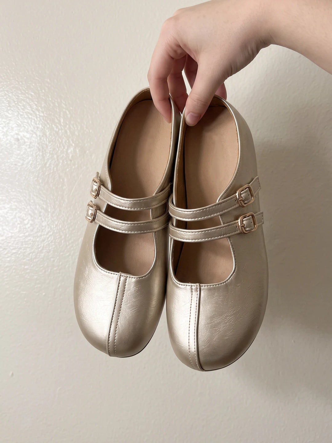 Champagne Double-Strap Mule