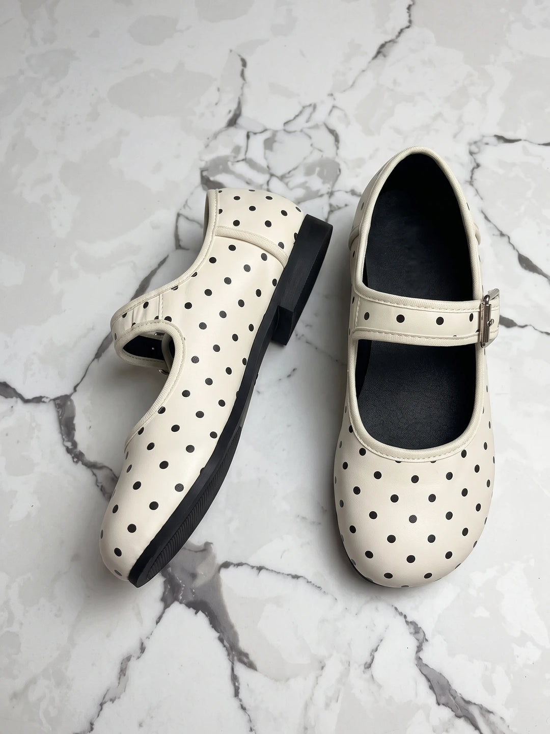 Philomene Cream Polka Dot Mary Janes