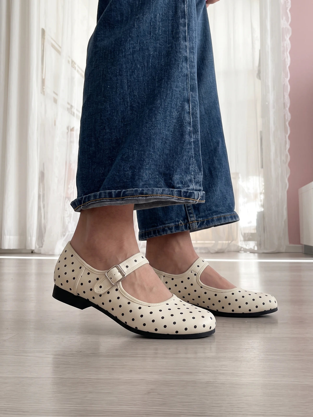 Philomene Cream Polka Dot Mary Janes