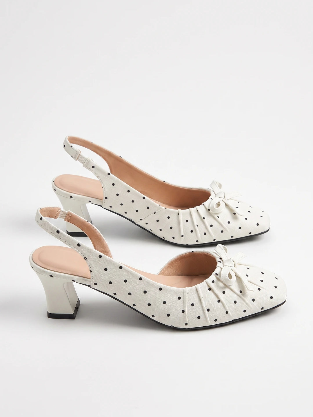 Anabel Polka Dot Bow Slingback Heels