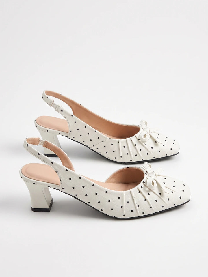 Anabel Polka Dot Bow Slingback Heels