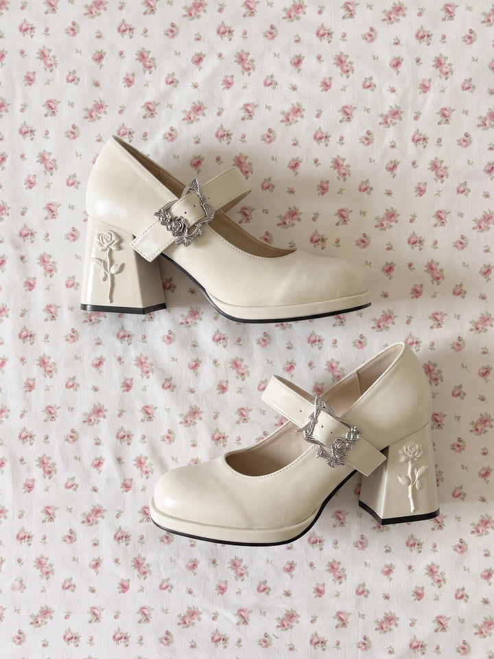 Rosalinde Rose Sculpture Mary Jane Heels