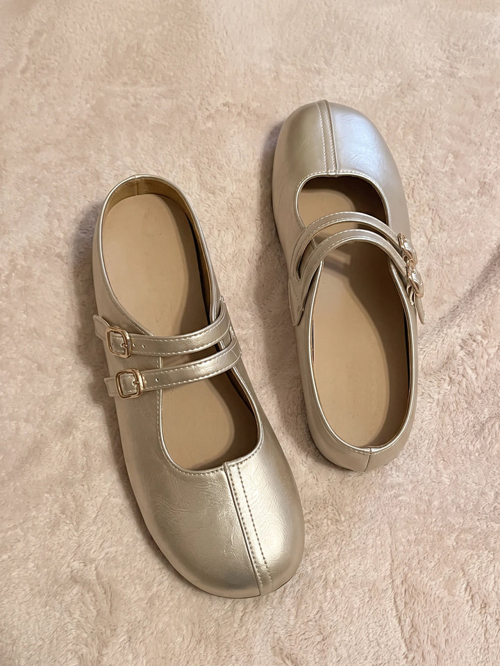 Champagne Double-Strap Mule