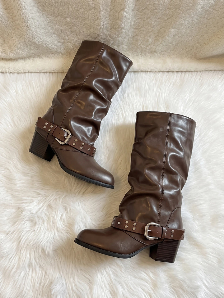 Valentine Studded Slouch Boots