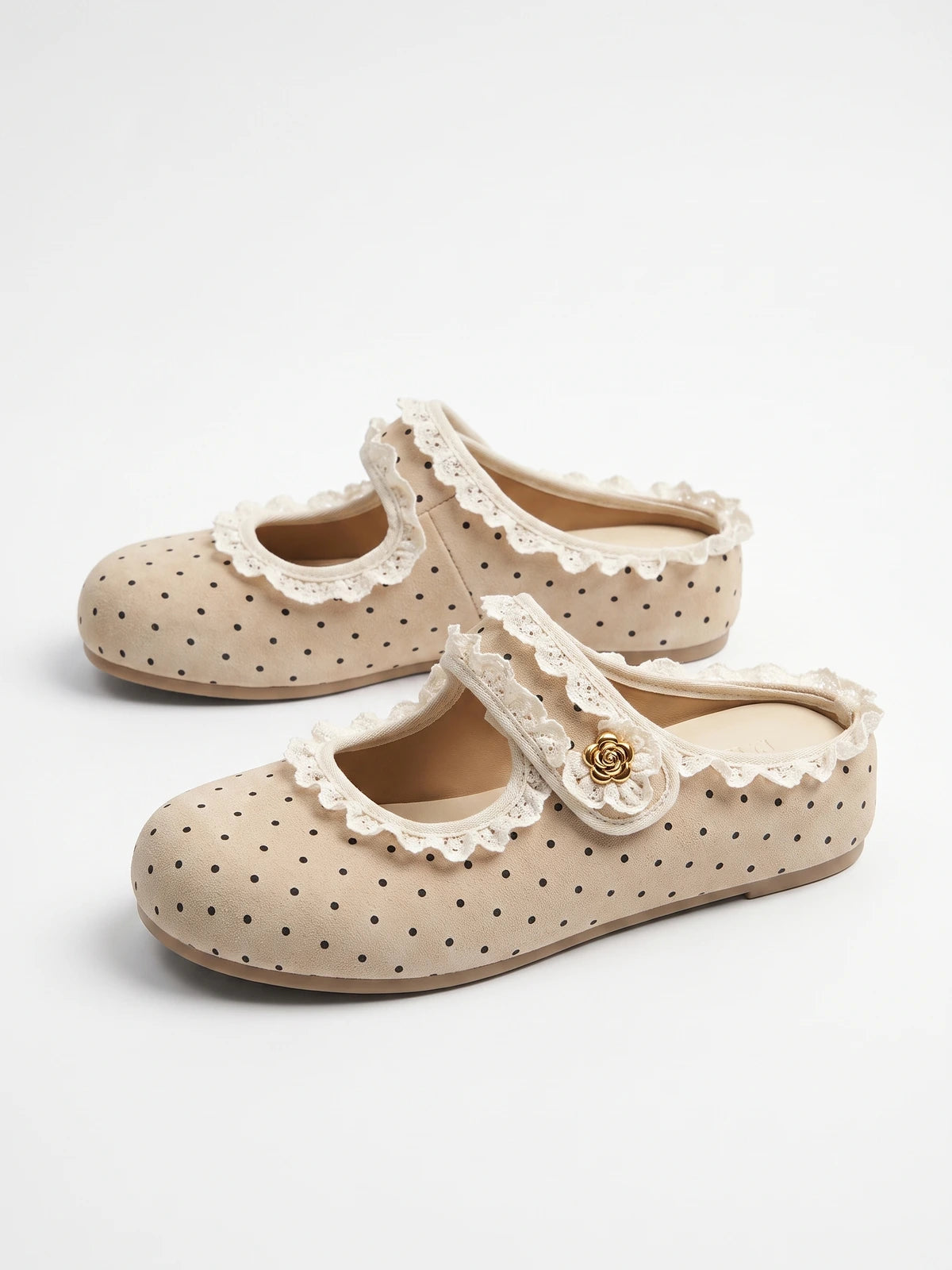 Francette Polka Dot Lace Mules