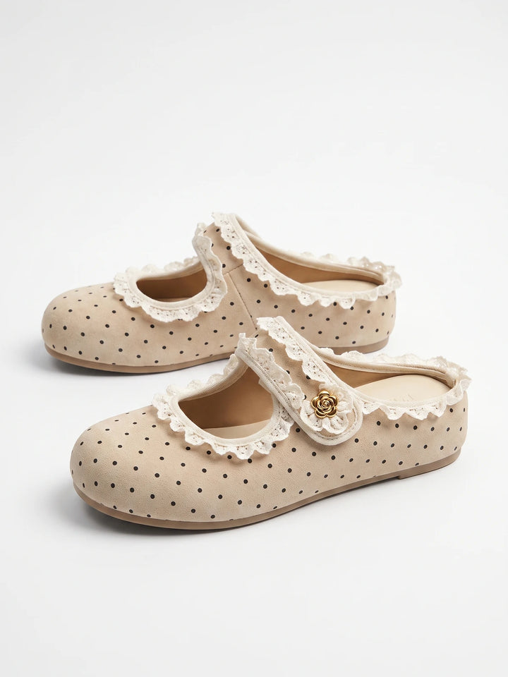 Francette Polka Dot Lace Mules