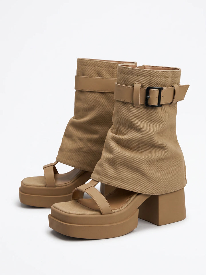 Sandrine Canvas Platform Boot Sandals