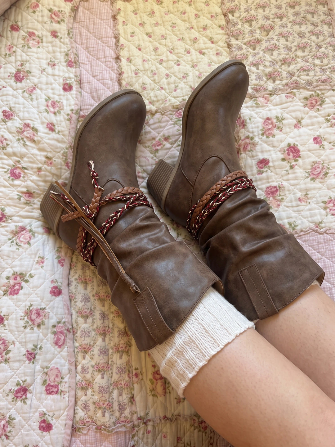 Solange Braided Tassel Mid-Calf Boots