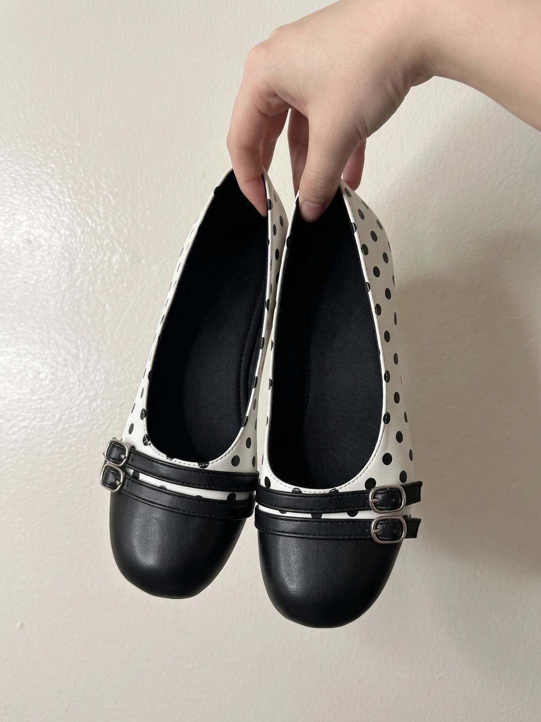 Ottavie Polka Dot Double Strap Flats